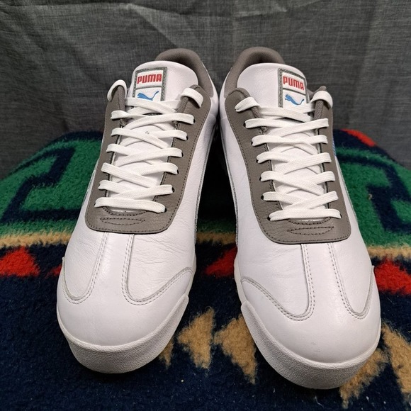 %Men\'s Puma Roma Retro White/Red-Indigo Size 12 (371514 01) A 47 main image 12